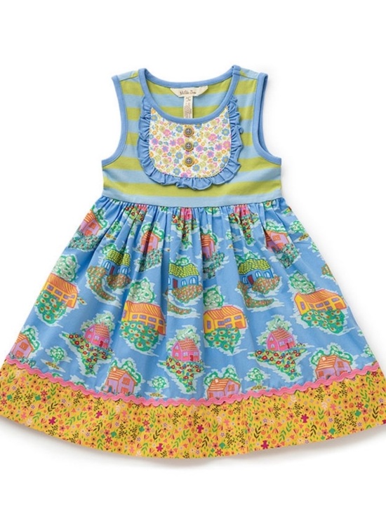 Matilda Jane Other - Matilda Jane Home Sweet Home Dress Size 2 Colorful Patchwork Cottage Print